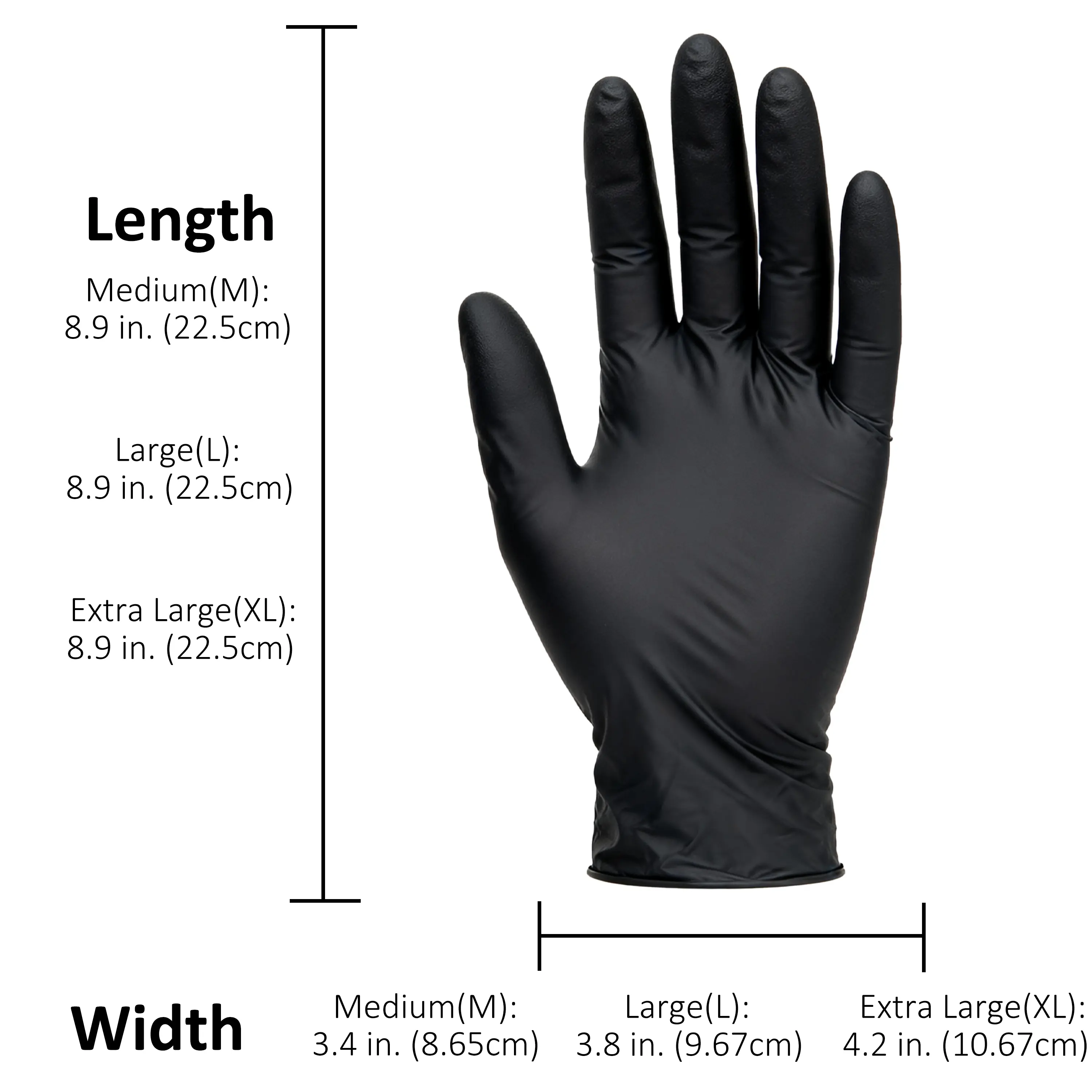OVF Black Nitrile Gloves, 5mil Heavy Duty Soft Disposable Gloves, 100 Count Latex Free Powder Free Reusable Gloves for Cleaning, Auto Repair, Food Processing, Tattoo, Hair Dye, Kitchen, Salon, Gardening (M-XL Sizes)