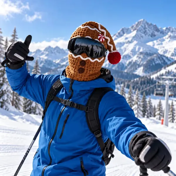 Homeandhappen - 🎅🏂 3D Christmas Knit Ski Mask | Warm Full-Face Cover in 3 Festive Styles for Ski Trips, Parties & Winter Adventures ❄️