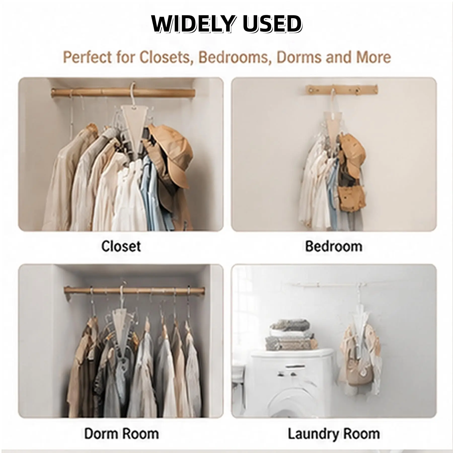 V Shaped Double-Sided Closet Organizer Hanger, 360° Rotatable Space Saving Clothes Hanger Organizer, Multi-Layer Vertical Storage Rack with 12 Hooks