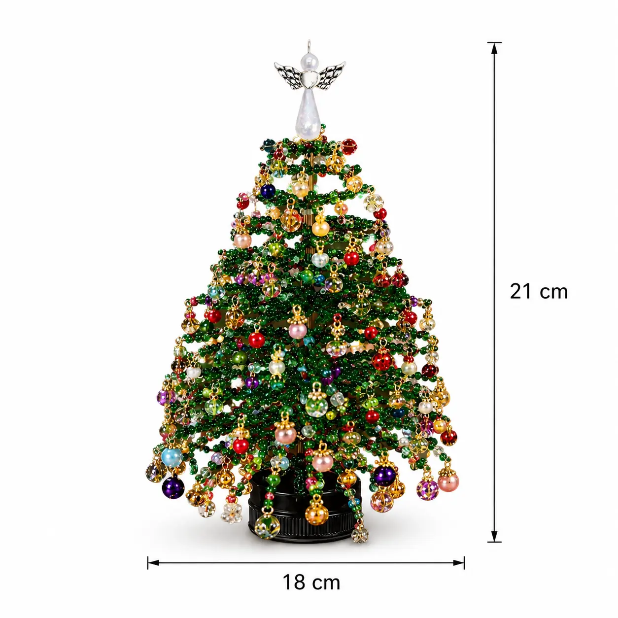DIY Beaded Christmas Tree Kit, Hand‑Made Mini Crystal Bead Xmas Tree Craft Set