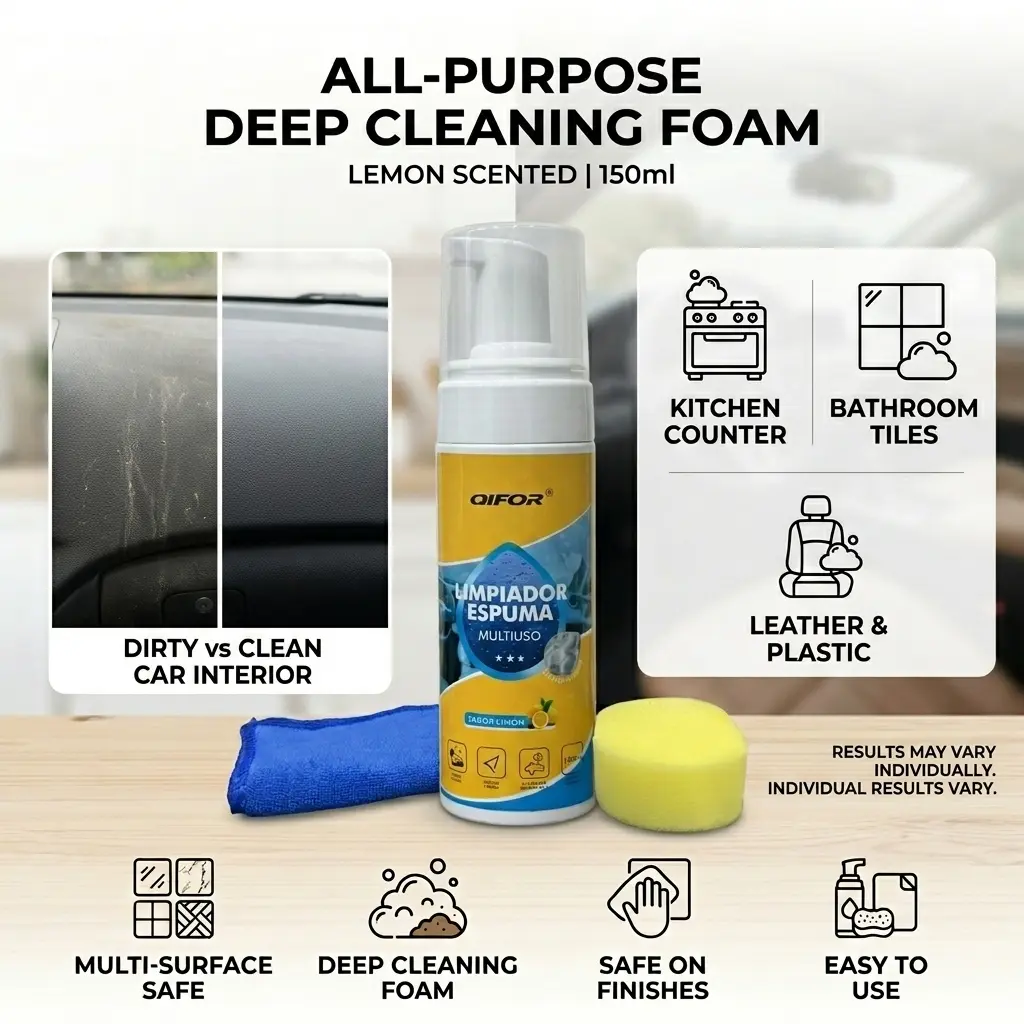 4-in-1 Multi-Enzyme Foam Spray Cleaner - Heavy Duty Deep Cleaning House & Car Detailing Products, Stain Removal for Car Interior & Sofa,outdoorfun Car Detailer