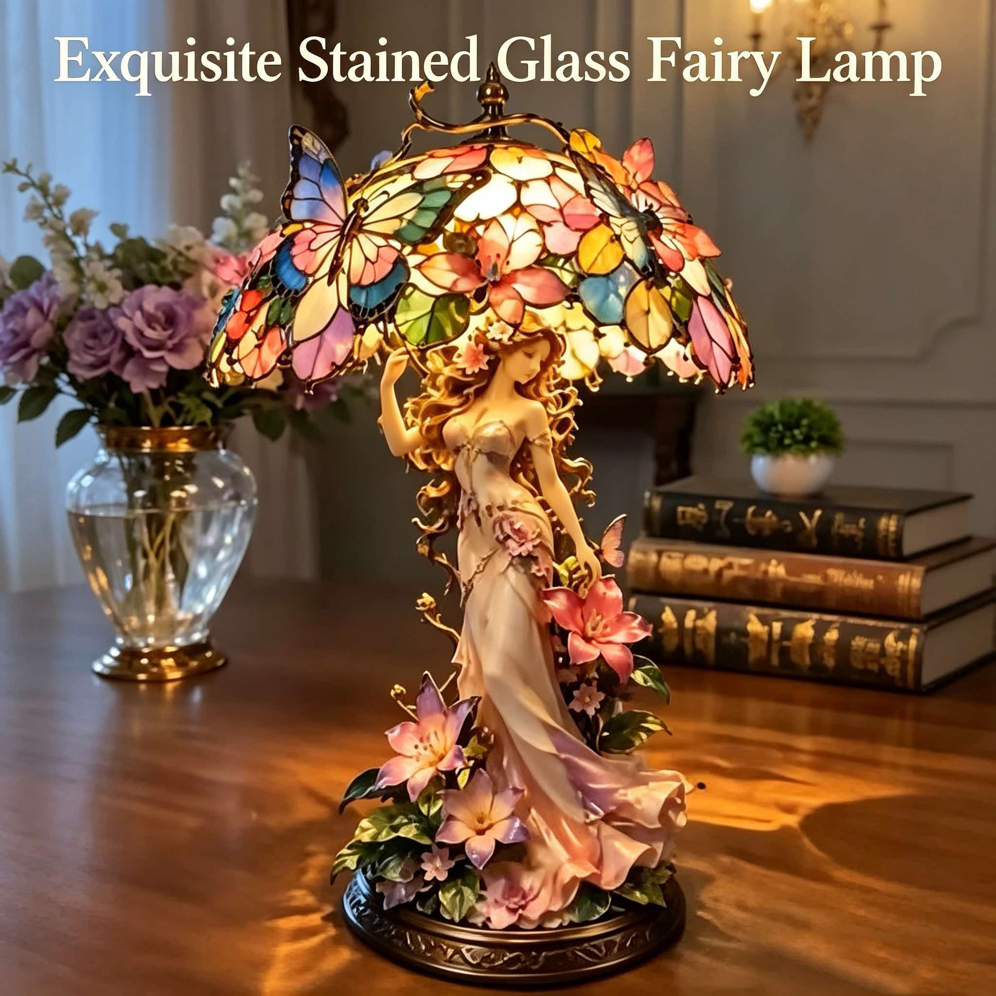 Homeandhappen - Flower Fairy Butterfly Decorative Table Lamp For Home