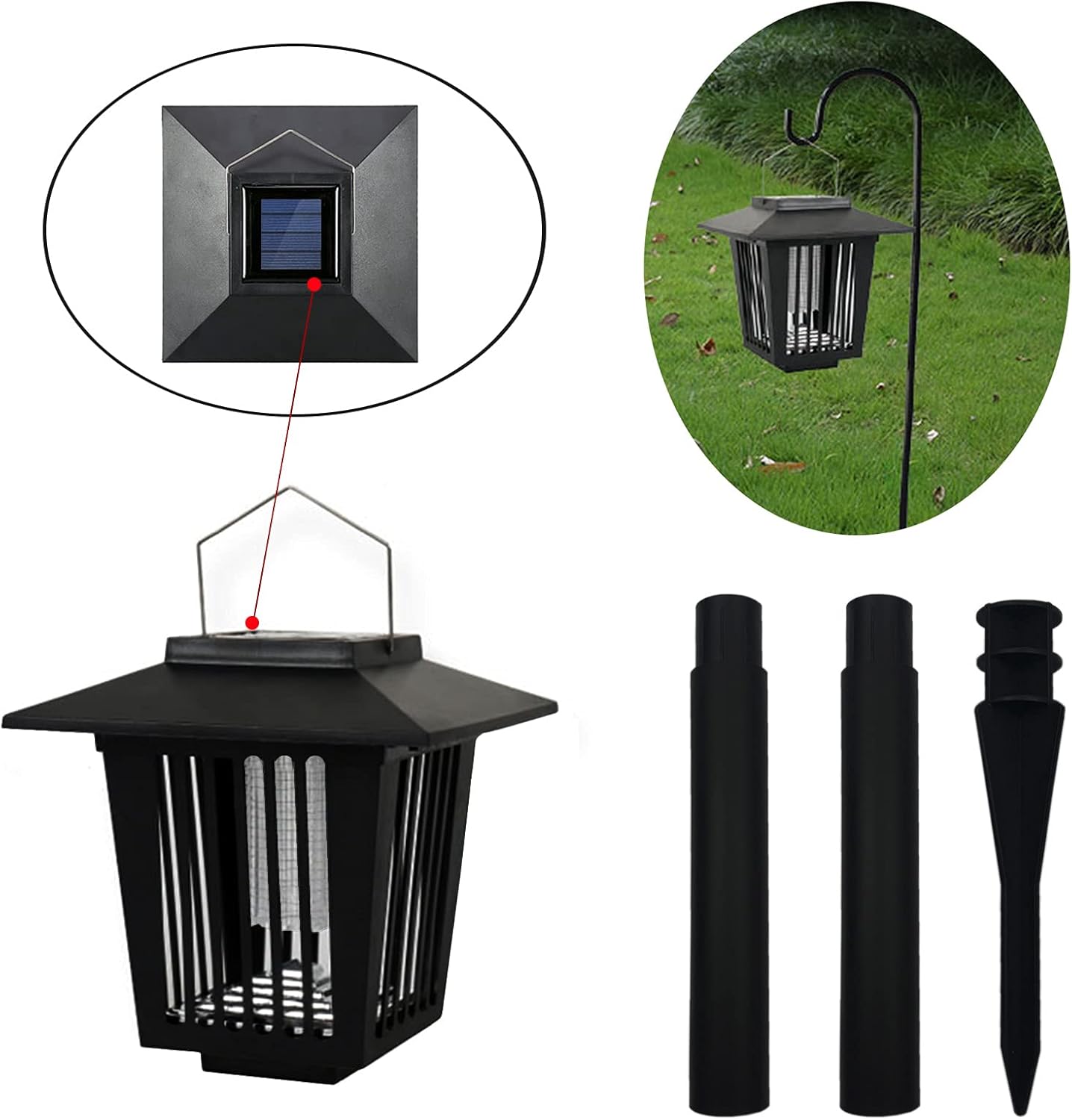 Solar Bug Zapper Outdoor, Solar Mosquito Zapper Led Mosquito Killer Light for Indoor Outdoor