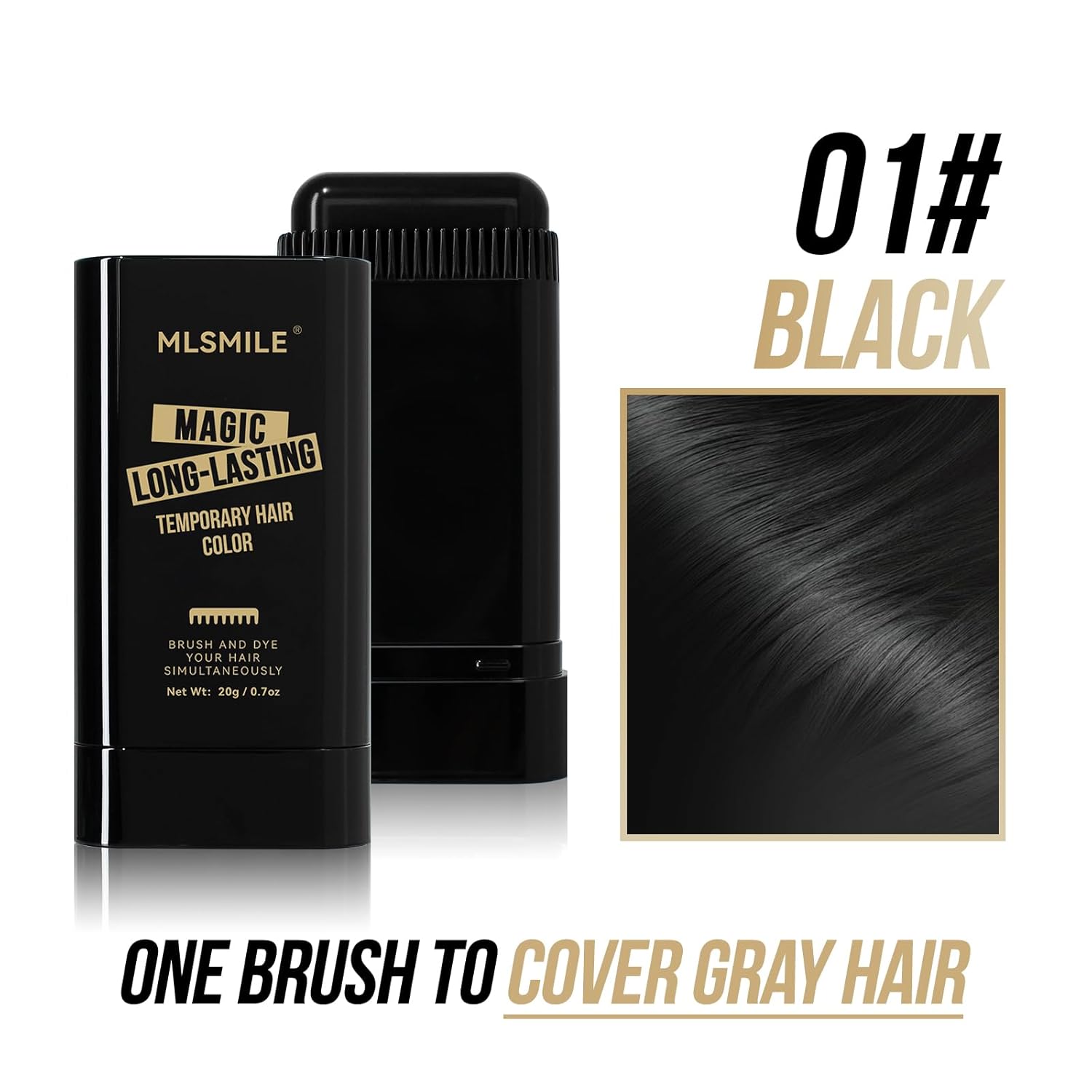 Temporary Hair Color Brush, Long-Lasting Hair Dye with Comb Applicator