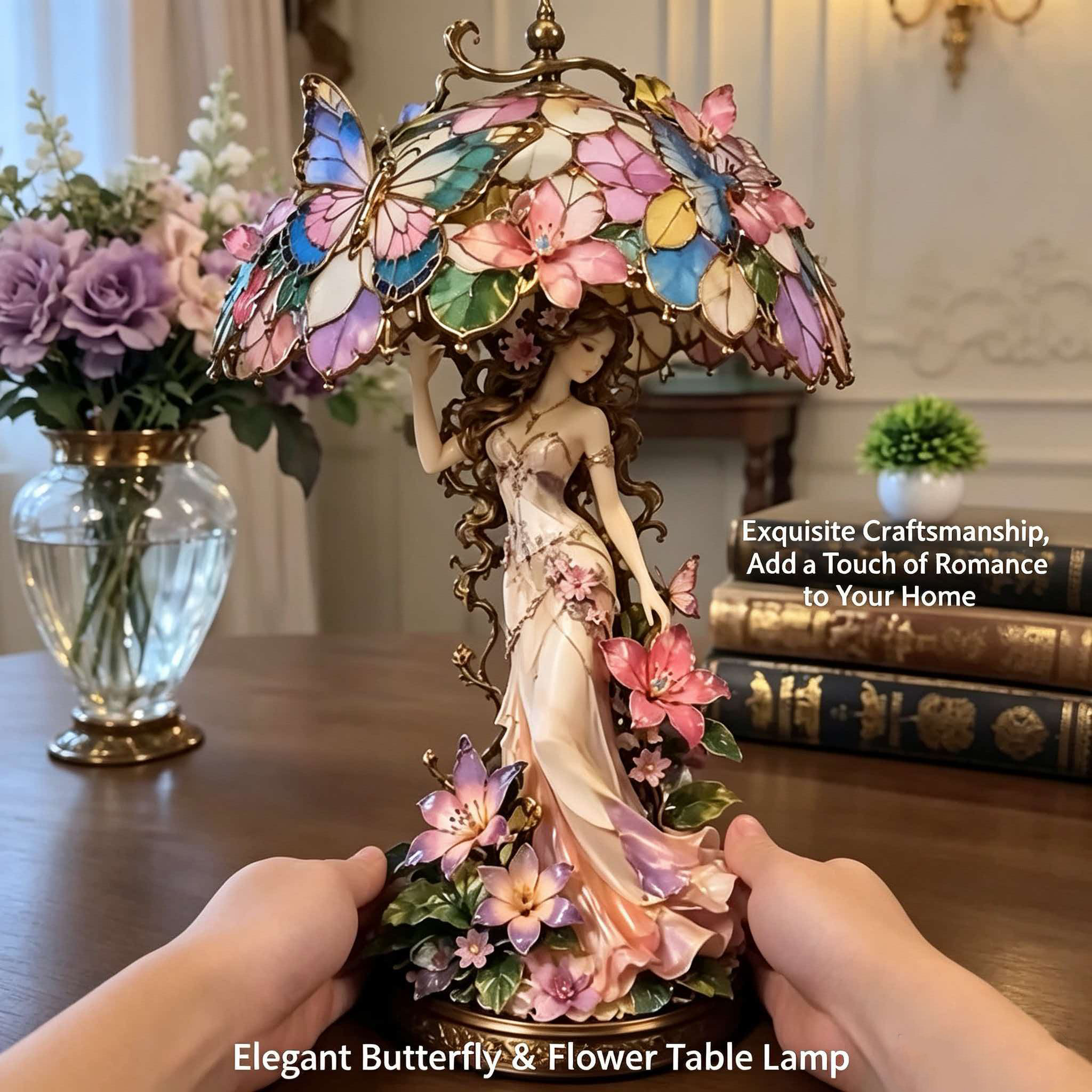 Homeandhappen - Flower Fairy Butterfly Decorative Table Lamp For Home