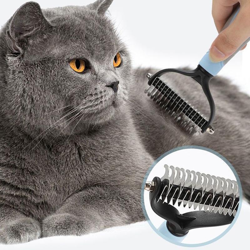 Professional Pet Deshedding Brush Dog Cat Grooming Tool Hair Fur Remover Undercoat Knot Cutter Comb Fur Removal Tool for Puppy Shedding Supplies