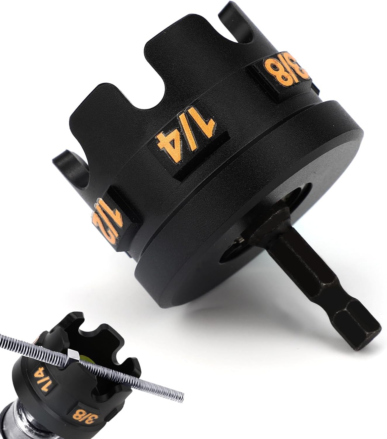 Nut Drill Zipper Attachment, Threaded Rod Nut Driver Tool Fits 1/4" 3/8" 1/2" Rod, Quick Thread Remover Socket Bolt Extractor Spinning Impact Drill Runner Accessory for Conduit Rack & Strut System