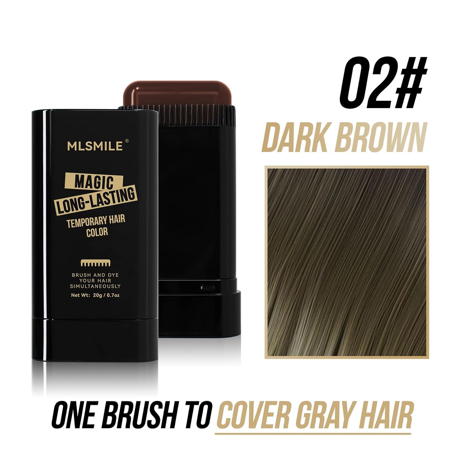 Temporary Hair Color Brush, Long-Lasting Hair Dye with Comb Applicator