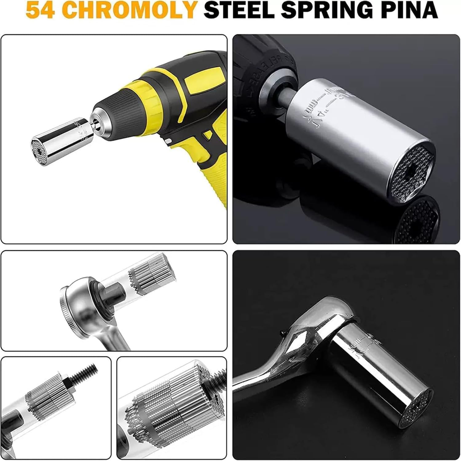 Spurtar 2/4Pcs Universal Socket Set (11-32mm 7-19mm) for Unscrew Any Bolt | Multi-Function Universal Socket Tool with 3/8" 1/2" Power Drill Adapters Birthday Gift for Dad, Husband, Man, Handyman