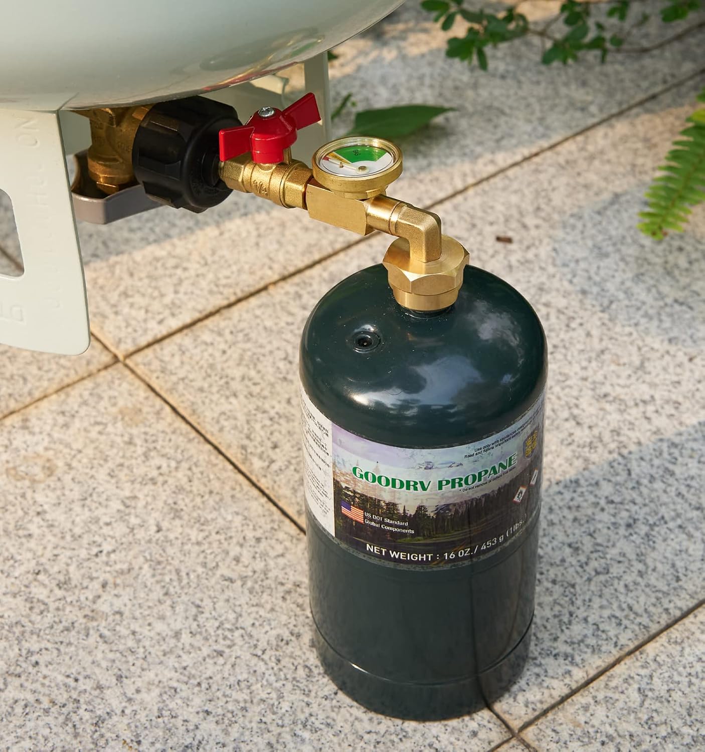 Powerful Propane Torch Gun + Coleman Propane Fuel Tank - 16 oz, Green, Steel + Propane Refill Adapter with Valve and Gauge