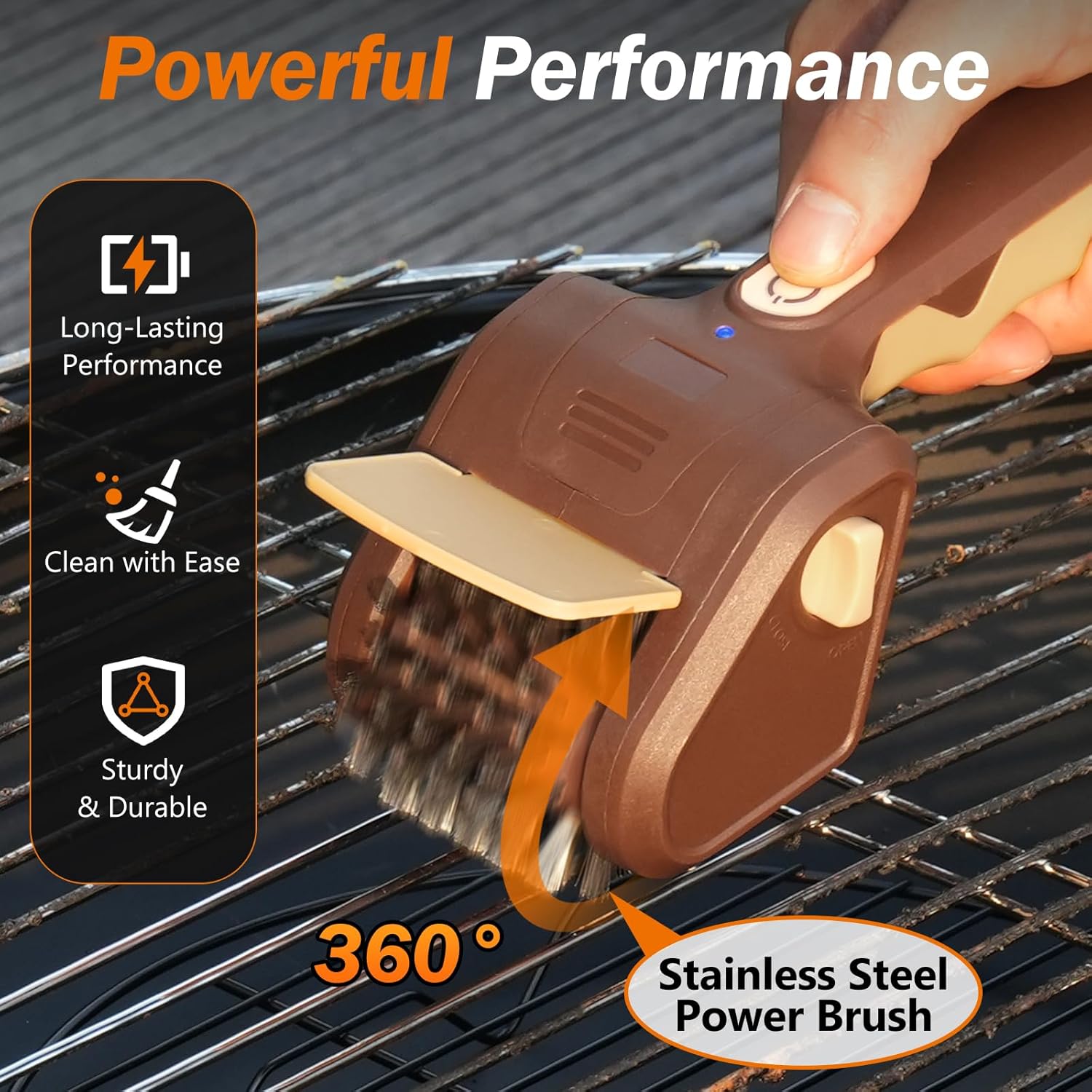 Electric Grill Brush for Outdoor Grill, Cordless Electric BBQ Grill Cleaner, Rechargeable Grill Cleaning Stainless Steel Brush, Grill Scraper, BBQ Accessories
