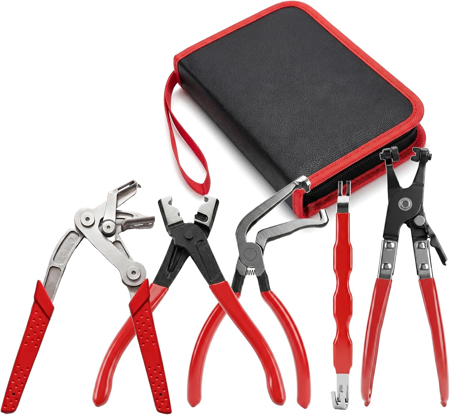 5-Piece Automotive Electrical Disconnect & Trim Removal Tool Kit, Connector & Terminal Removal, Hose Clamp Pliers for Wire Harness, Sensor Plugs & Car Clips