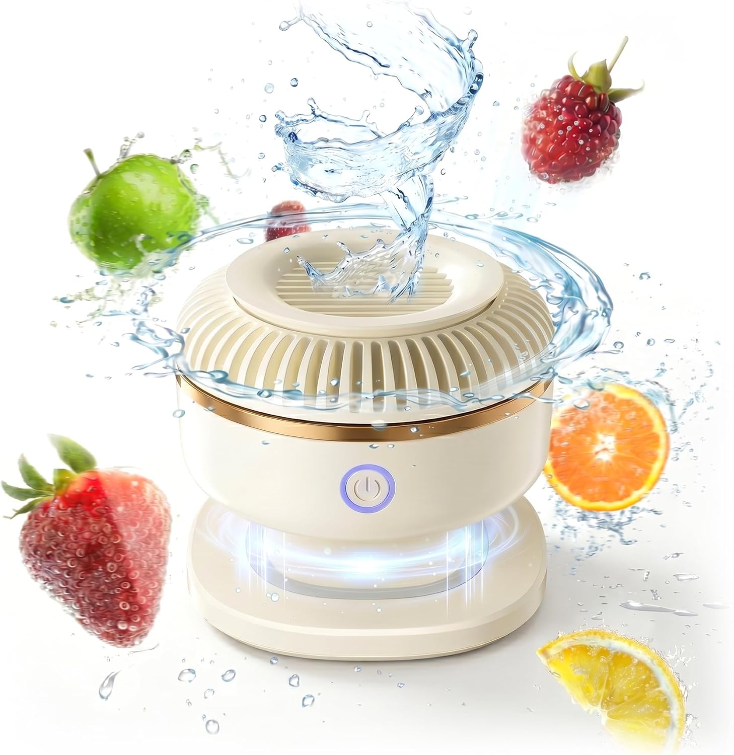 Portable Fruit and Vegetable Cleaner, Household Produce Washing Machine with One-Button Operation, Sterilization and Pesticide Removal, Food Purifier for Vegetables and Fruits, Kitchen Fruit Washer for Home Use and Outdoor Picnic