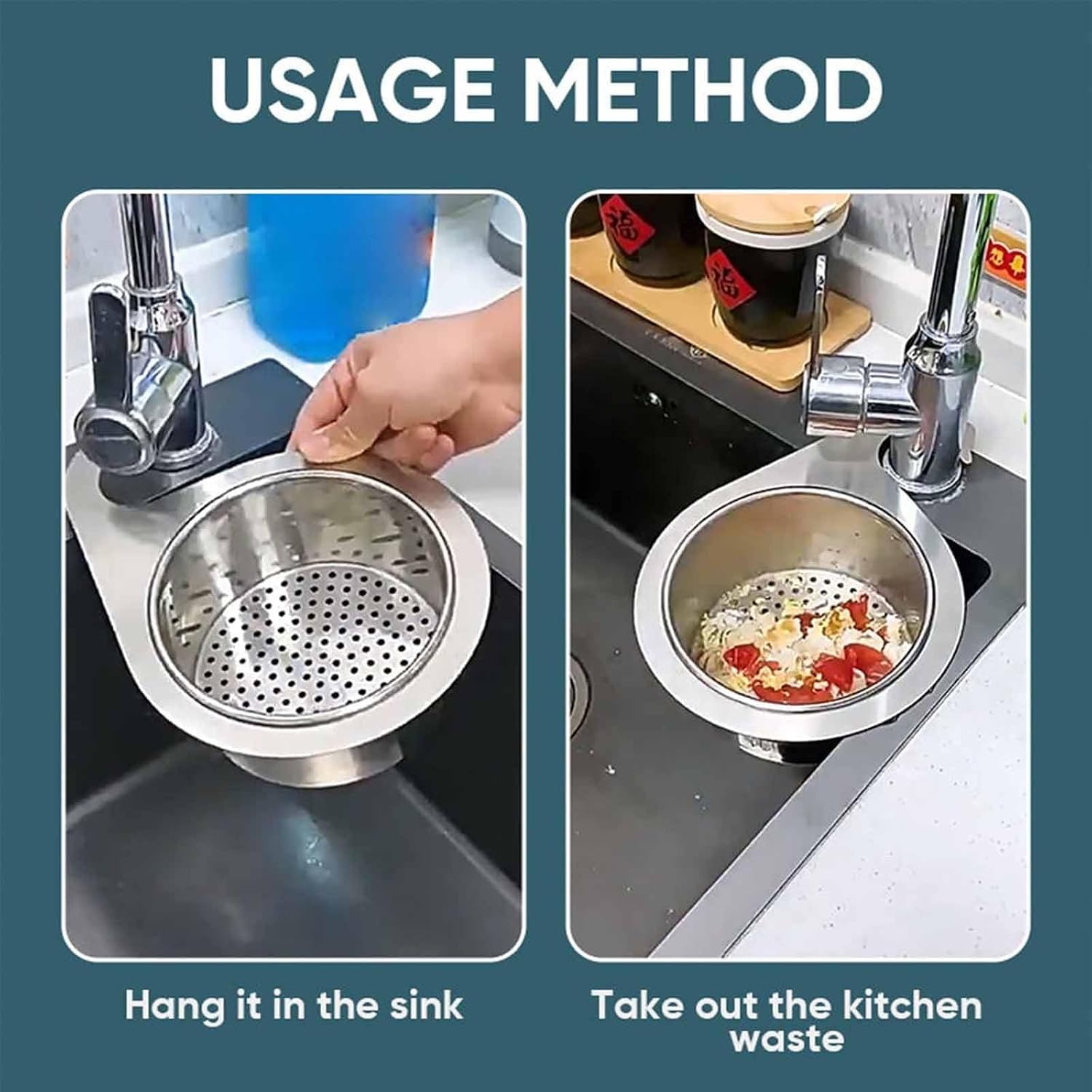 Stainless Steel Swan Sink Strainer Basket,Food Catcher for Sink Drain,Stainless Steel Sink Strainers for Kitchen Sink Food Catcher,Swan Drain Basket for Kitchen Sink