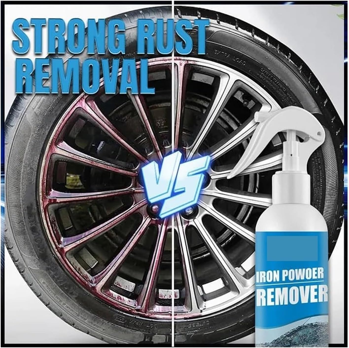 120ML Car Rust & Iron Particle Remover Spray, Heavy Duty Rust Cleaner, Fast Acting Rust Remover Spray for Cars, Brake Dust, Wheels & Metal Tools, Chains, Stainless Steel, Multi-Surface Cleaner