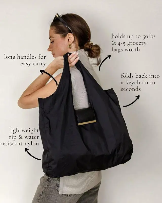 Ins Style Backpack with Keychain Storage, Large Capacity Eco-Friendly Shopping Bag, Hanging Accessory Organizer Bag for Daily Use, Travel and Gym