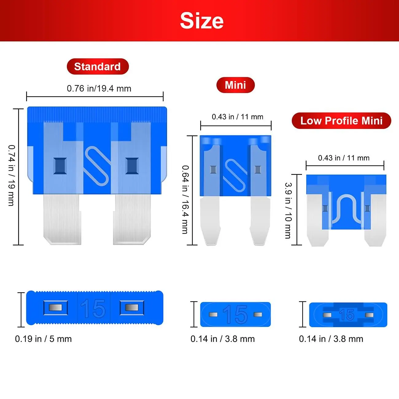 306PCS Car Blade Fuse Assortment Set with Colorful Plastic Pallets, Car Circuit Tester Accessory for Automotive, Motorcycle, Truck & Golf Cart Repairs