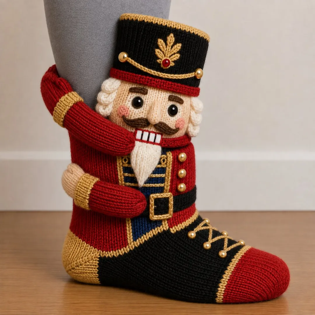Homeandhappen - Early Christmas Promtion 49% OFF🎄3D Hugging Christmas Socks – Cute Knit Holiday Socks, 5 Festive Designs