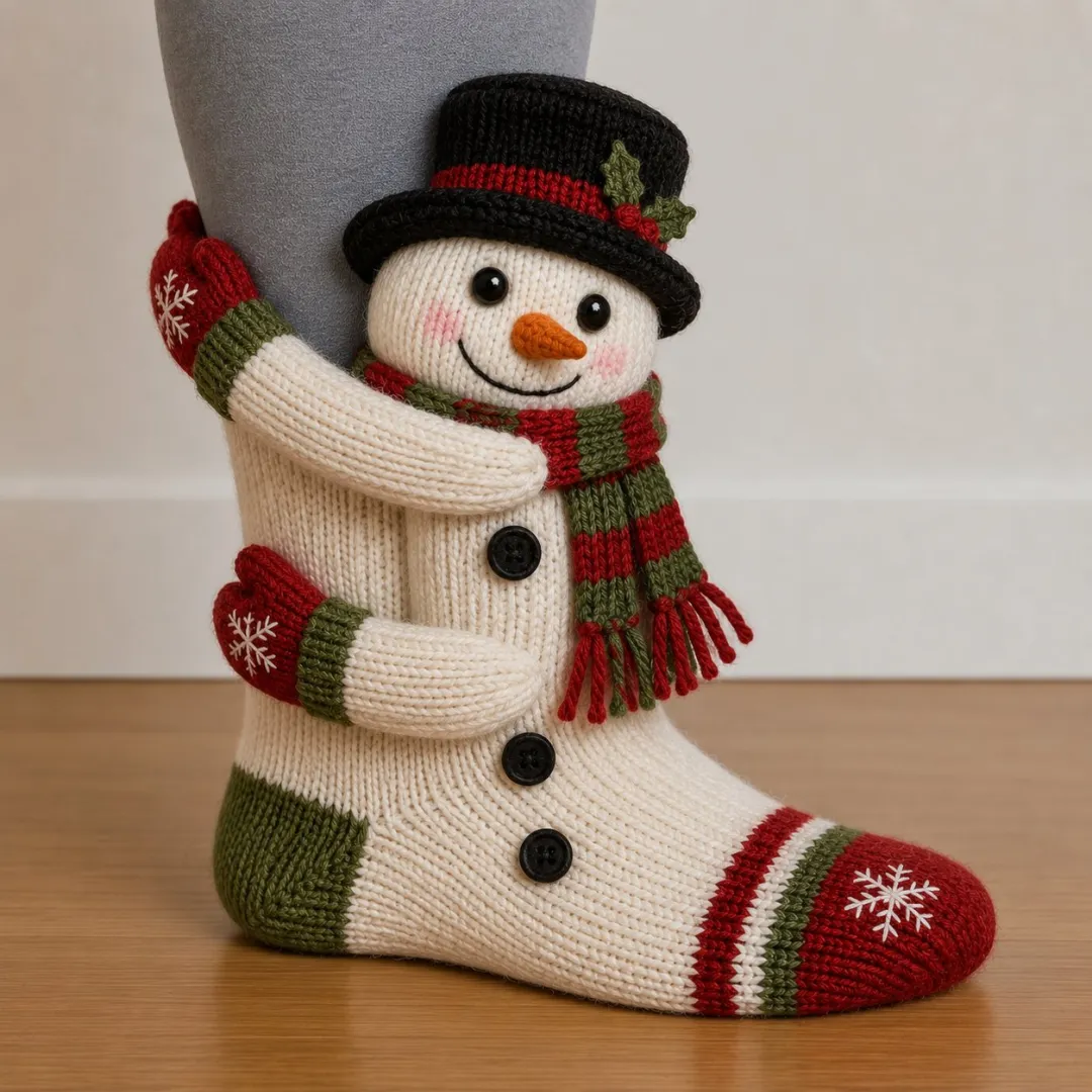 Homeandhappen - Early Christmas Promtion 49% OFF🎄3D Hugging Christmas Socks – Cute Knit Holiday Socks, 5 Festive Designs