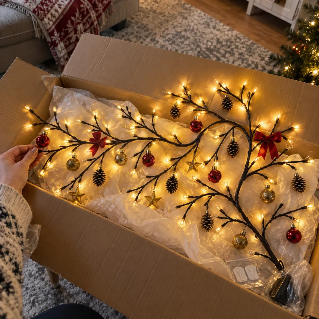 🎄 Flexible LED Branch Lights | Remote-Controlled Holiday Wall Decor(📦Buy 2 Free Shipping)