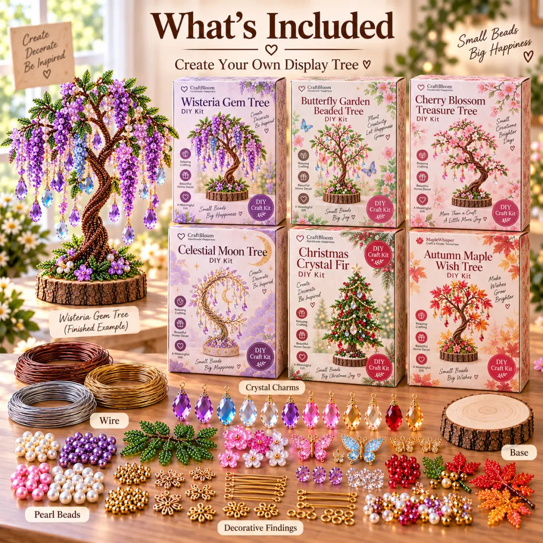 Homeandhappen - 🌳 DIY Beaded Tree Kit – Decorative Bead Craft Collection For Christmas