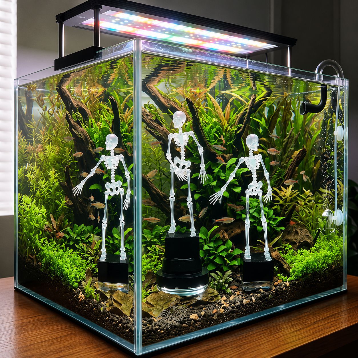Special Treasure - Bubble Dancing Skeleton Aquarium Ornament – Air Powered Fish Tank Decoration - Dancing Skeleton + Oxygen Pump