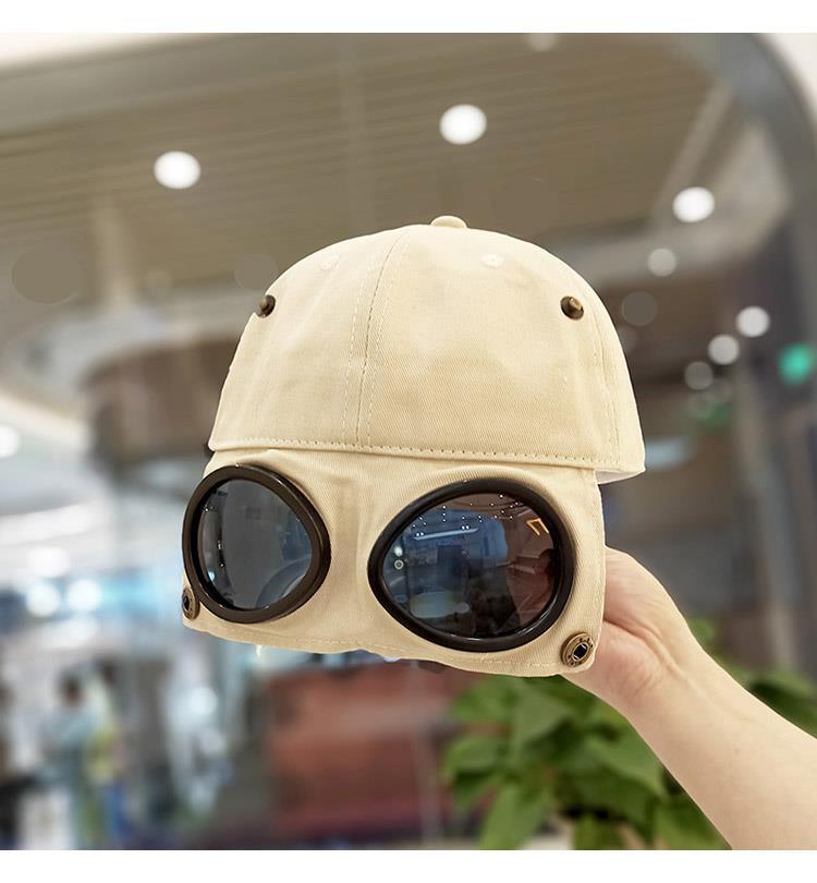 2-in-1 Baseball Cap with Flip-Up Sunglasses – Adjustable Sun Protection Hat for Kids & Adults