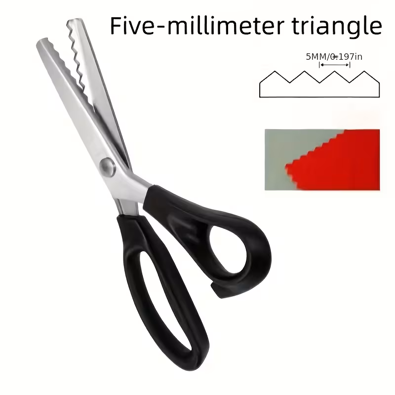 Stainless Steel Wave Scissors - Suitable for Fabric, Manual, Tailor'S Serrated Edge Scissors, with Comfortable Grip - Suitable for Left And Right Hand Use, Art Scissors Paper Cuttings Cutting