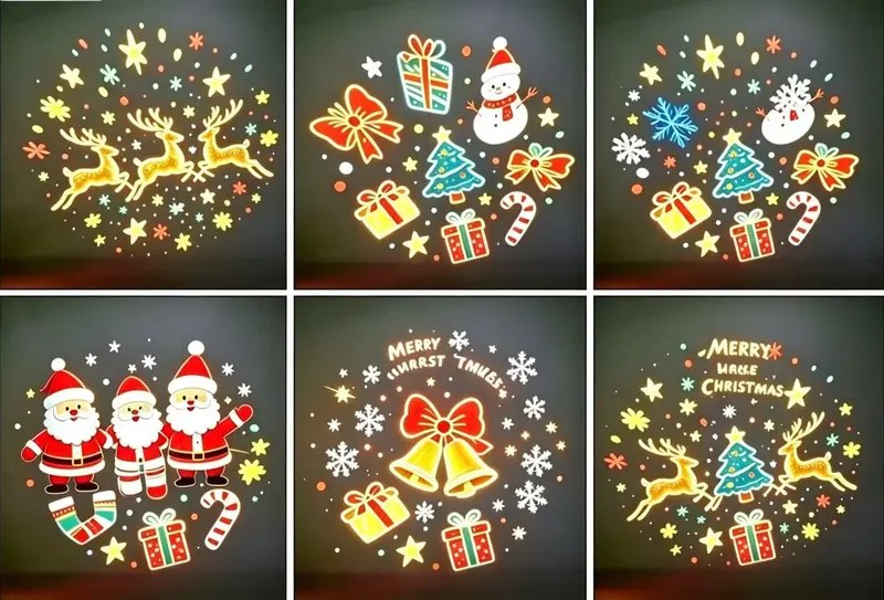 2026 New USB Plug-In Christmas Projector Night Light, 6+ Holiday Pattern Ceiling Lamp, Warm LED Christmas Tree Room Decor for Bedroom, Party & Holiday Gifts