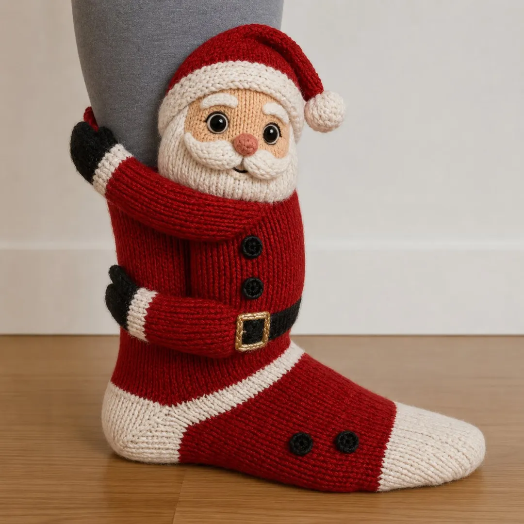 Homeandhappen - Early Christmas Promtion 49% OFF🎄3D Hugging Christmas Socks – Cute Knit Holiday Socks, 5 Festive Designs