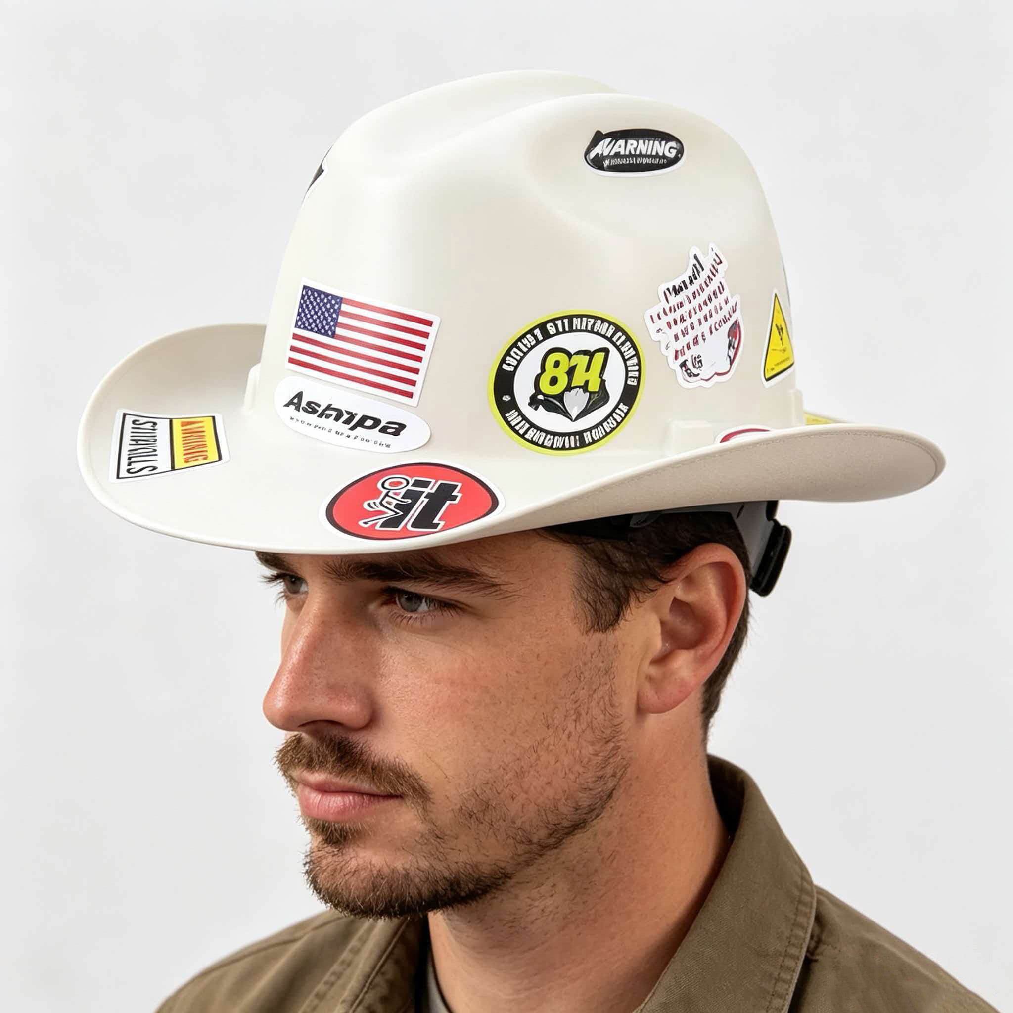 COOL Print - Cowboy Hard Hat for Men Western Style Work Helmet