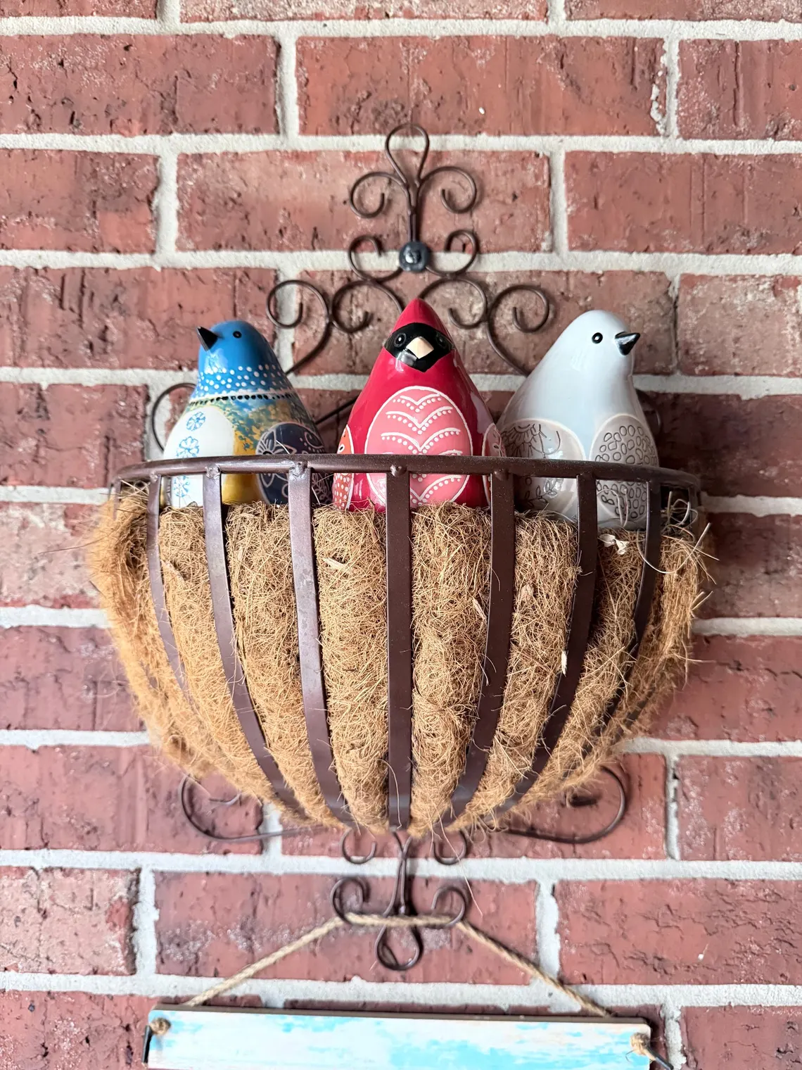 Ceramic Bird wind chimes 5" wide.