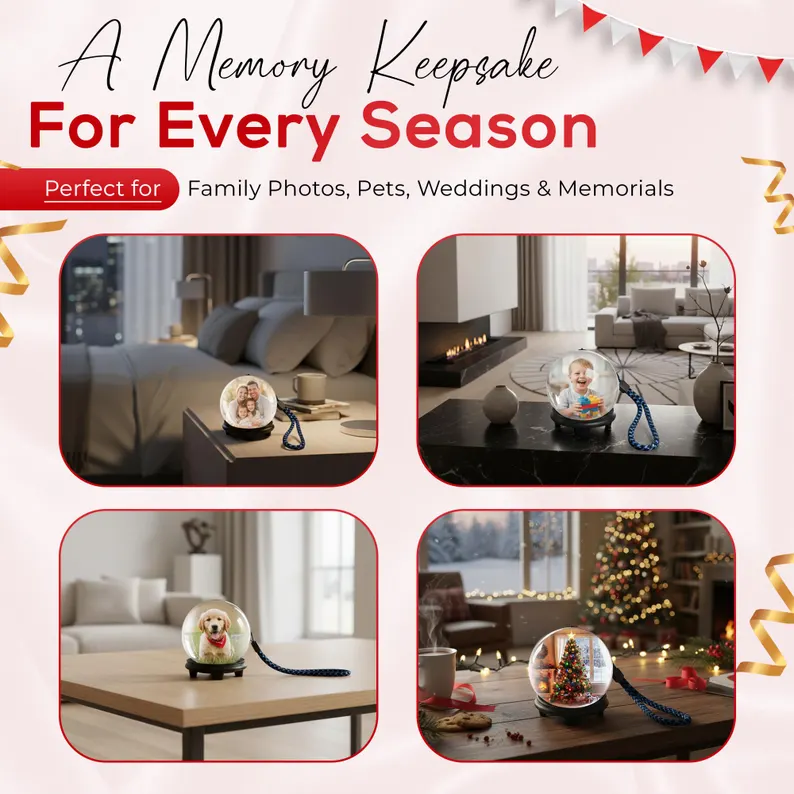 🔥Free Shipping - Digital Memory Orb Ball - 2.7" Crystal Memory Sphere Lamp with Video & Photo | Personalized Digital Gift | USB Video Ornament Ball (White)