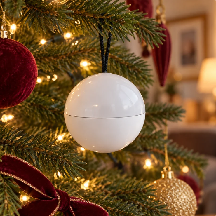 🔥Free Shipping - Digital Memory Orb Ball - 2.7" Crystal Memory Sphere Lamp with Video & Photo | Personalized Digital Gift | USB Video Ornament Ball (White)