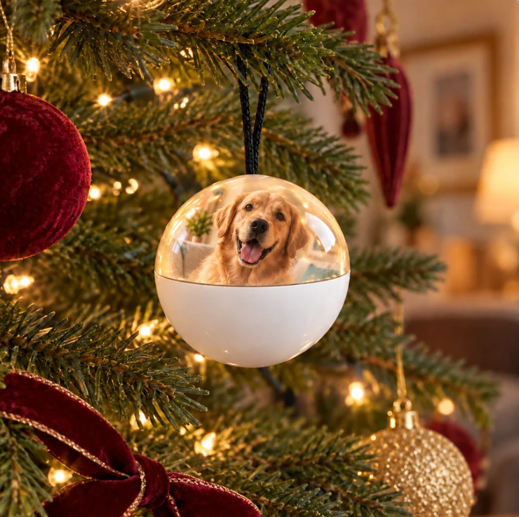 🔥Free Shipping - Digital Memory Orb Ball - 2.7" Crystal Memory Sphere Lamp with Video & Photo | Personalized Digital Gift | USB Video Ornament Ball (White)