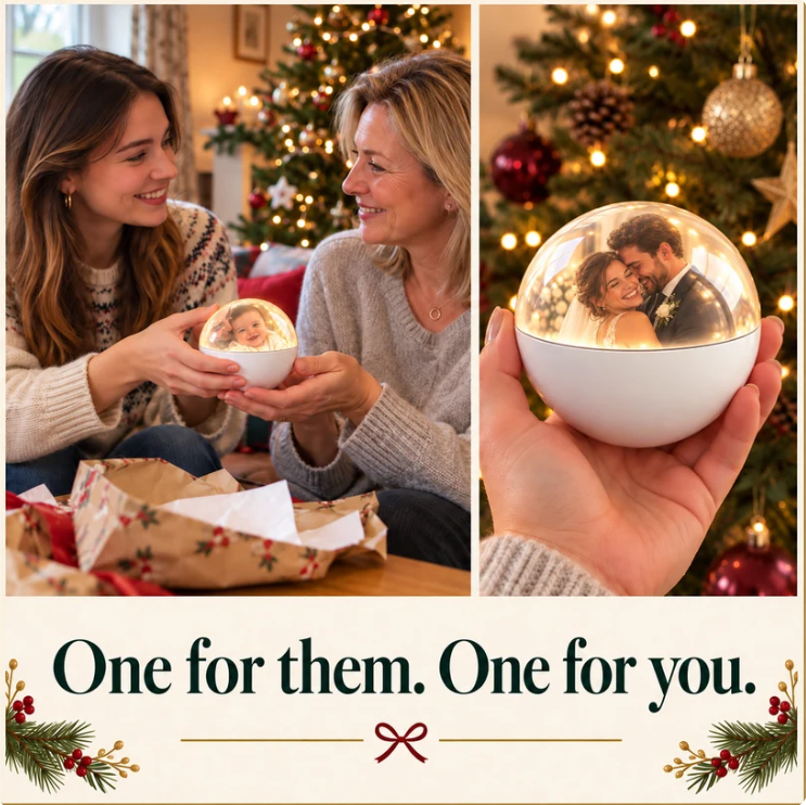 🔥Free Shipping - Digital Memory Orb Ball - 2.7" Crystal Memory Sphere Lamp with Video & Photo | Personalized Digital Gift | USB Video Ornament Ball (White)