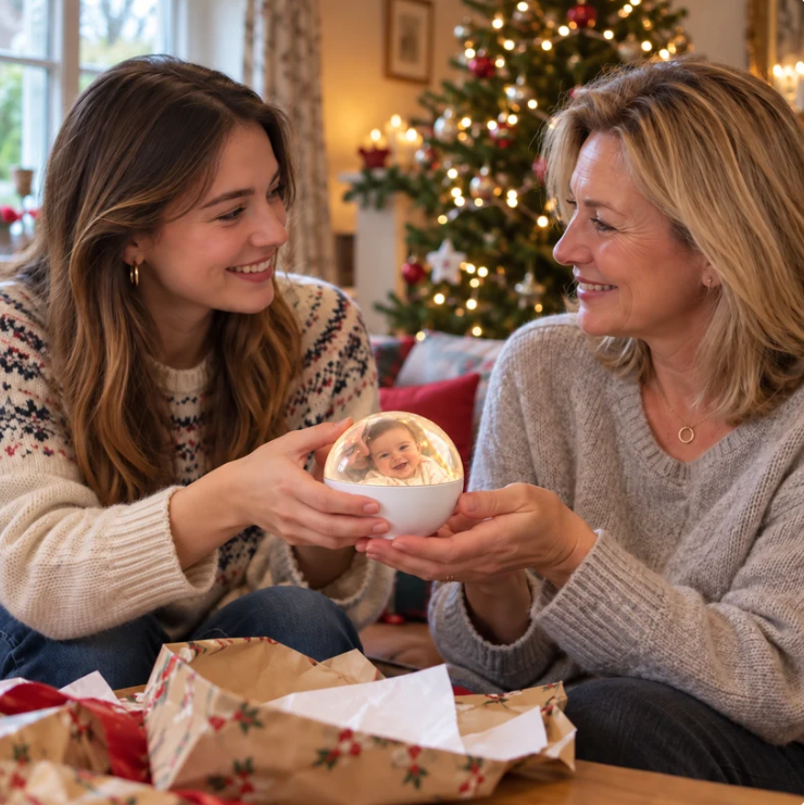 🔥Free Shipping - Digital Memory Orb Ball - 2.7" Crystal Memory Sphere Lamp with Video & Photo | Personalized Digital Gift | USB Video Ornament Ball (White)