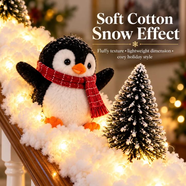 Homeandhappen - Penguin Christmas Stair Snow Decoration