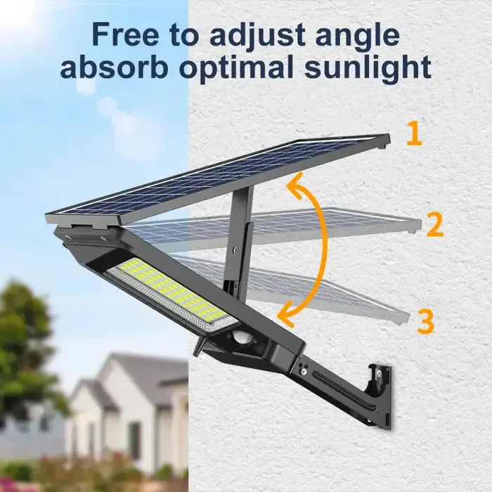 intelamp 1200/3000LM Solar Street Light with Linkable Dual Motion Sensors