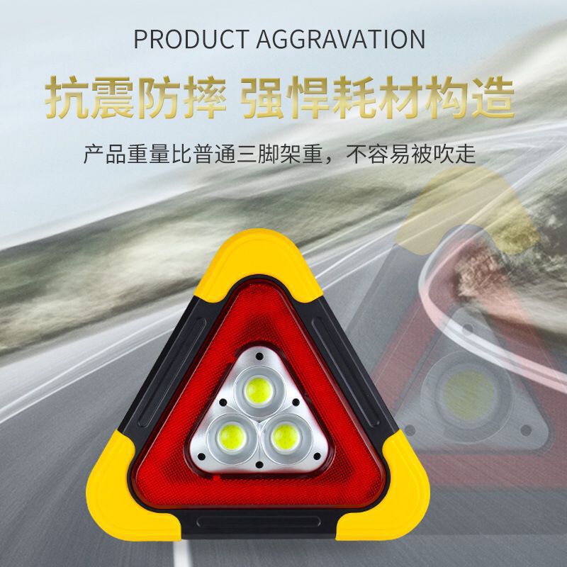 Car emergency triangle warning sign - detail view