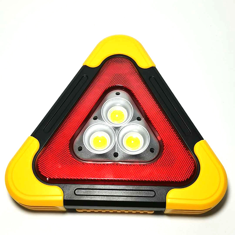 Car emergency triangle warning sign with LED flash