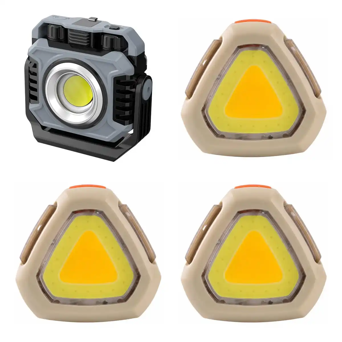 Family Camping Light Kit — Collapsible Lantern + 3 Headlamps
