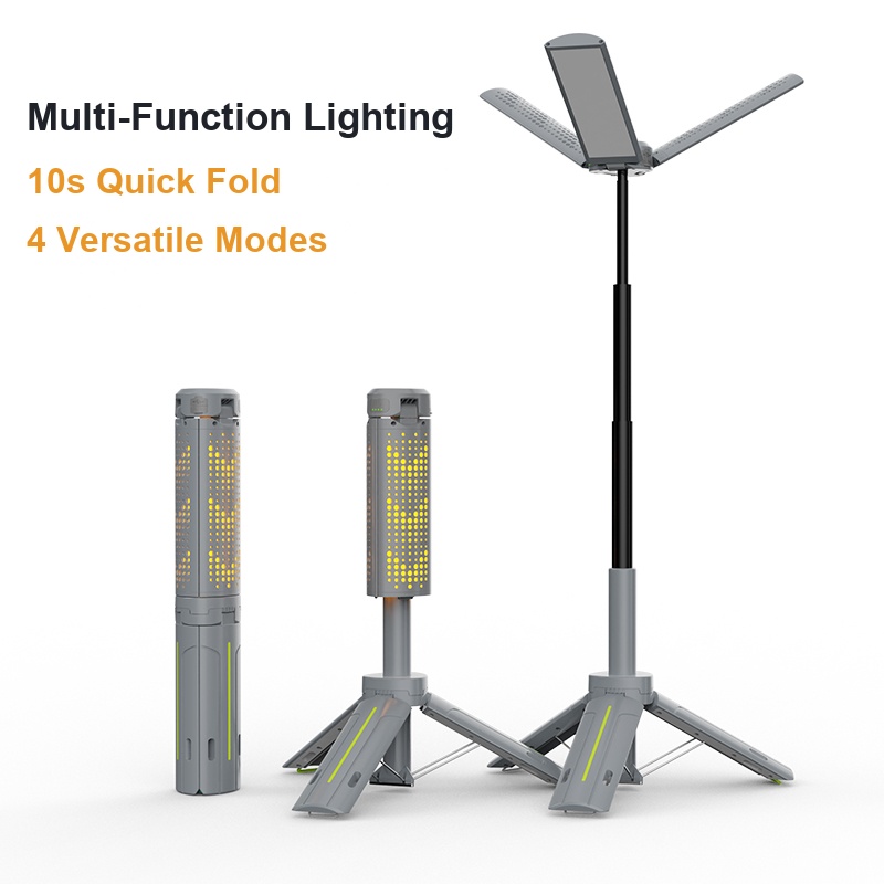 Torida Telescopic 3-Wing Camping & Photography Fill Light - Rechargeable Tripod Stand Lantern