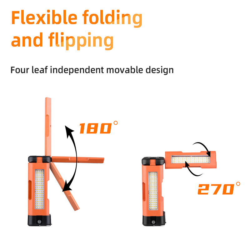 Torida Solar 4-Panel Folding Camping Lantern with Digital Display - USB Rechargeable Emergency Light