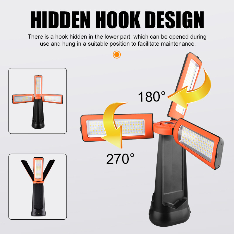 Torida 4500LM Pro 2M Tripod Work Light - 9000mAh Extreme Output Tri-Blade Floodlight
