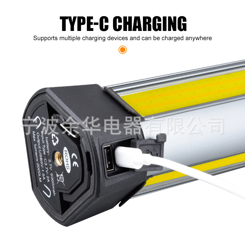 Torida Telescopic Magnetic LED Work Light with Digital Display - 6000mAh Automotive Inspection Torch