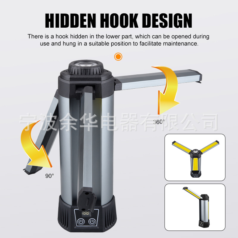 Torida Telescopic Magnetic LED Work Light with Digital Display - 6000mAh Automotive Inspection Torch