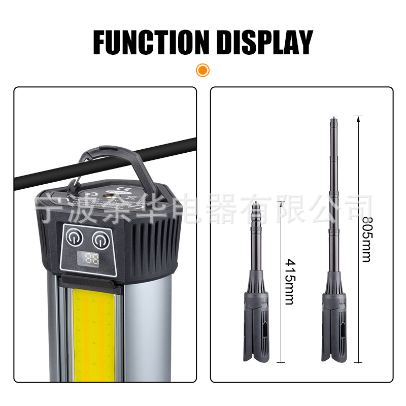 Torida Telescopic Magnetic LED Work Light with Digital Display - 6000mAh Automotive Inspection Torch