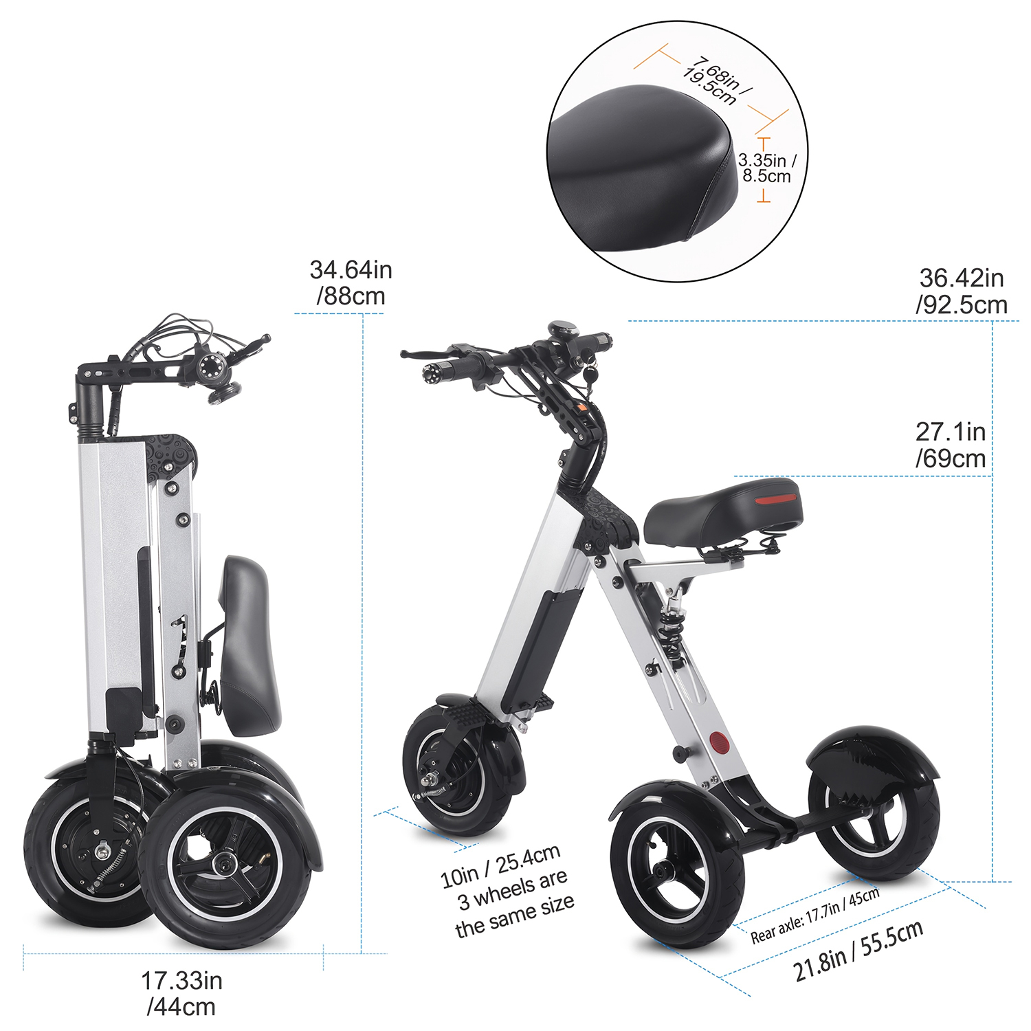 AeroFold 3-Wheel Electric Scooter
