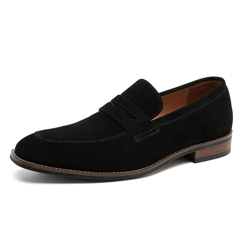 Herren Penny‑Loafer aus Echt‑Samtleder, atmungsaktiv rutschfeste Ledersohle, Business‑Freizeitschuhe zum Hineinschlüpfen